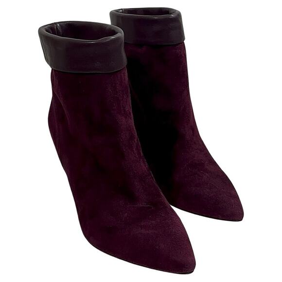 Via Spiga Giulia Suede Mulberry Maroon 9.5M Kitten Stiletto Women's Boot $295 - Picture 11 of 13